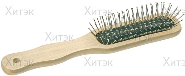 TITANIA Щётка деревянная узкая, металлические зубчики