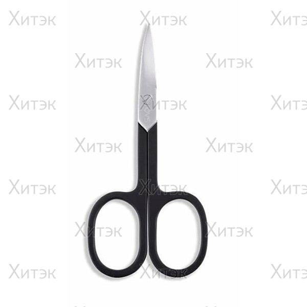 QVS Ножницы для маникюра с изогнутыми лезвиями и черными ручками