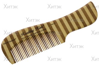 Olivia Garden Гребень для волос бамбуковый с ручкой, изогнутый