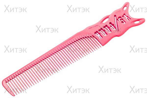 Y.S.Park Расчёска редкозубая с ручкой 205мм, розовая