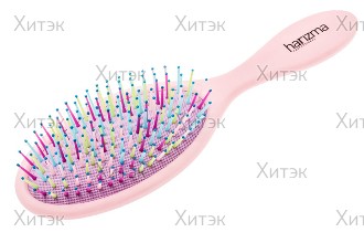 harizma Щётка массажная овальная Rainbow, розовая